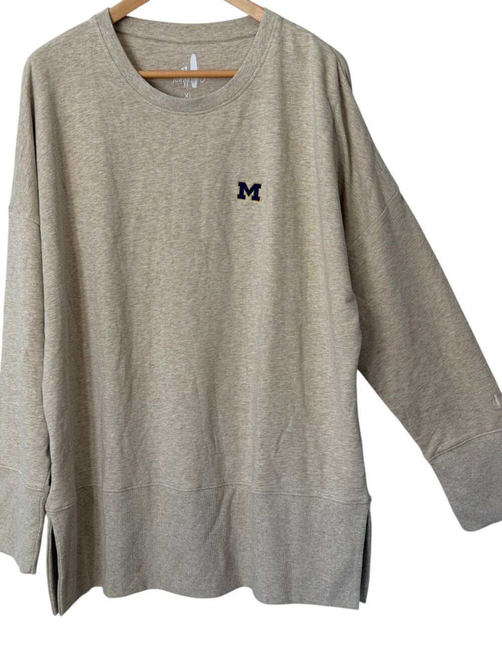 johnnie-O Univ. of Michigan Wolverines Brittany Crewneck Sweatshirt Oatmeal XL